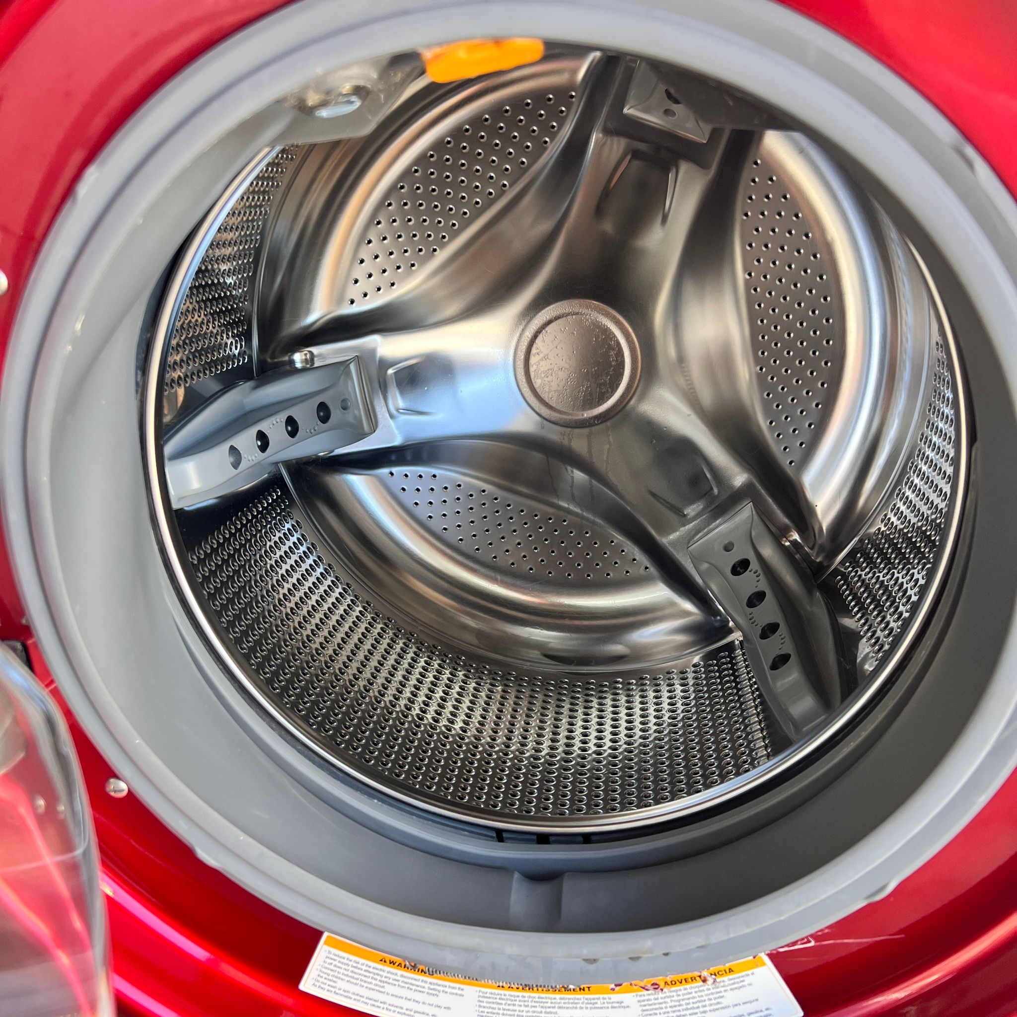 LG Washer Front Load - Red with Pedestal LG Washer Front Load - Red with Pedestal